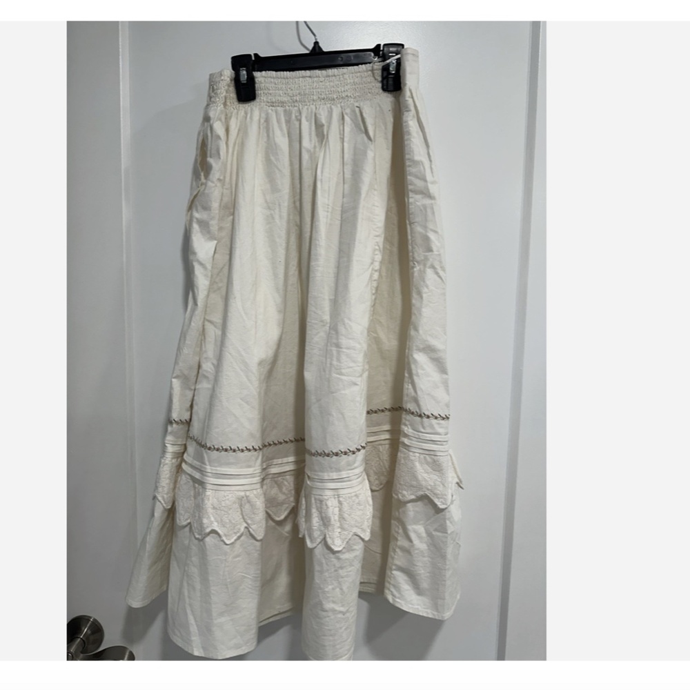 Free People Cream Embroidered Two-Piece Skirt Set - Picture 7 of 10